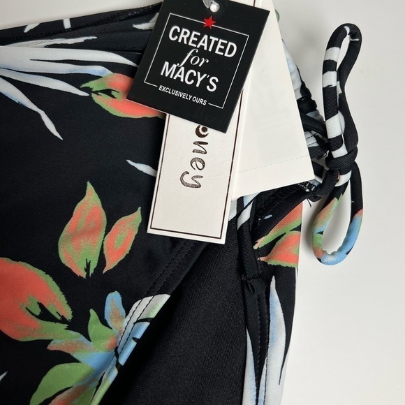 HULA Honey black and floral bikini bottom. NWT - Picture 3 of 4